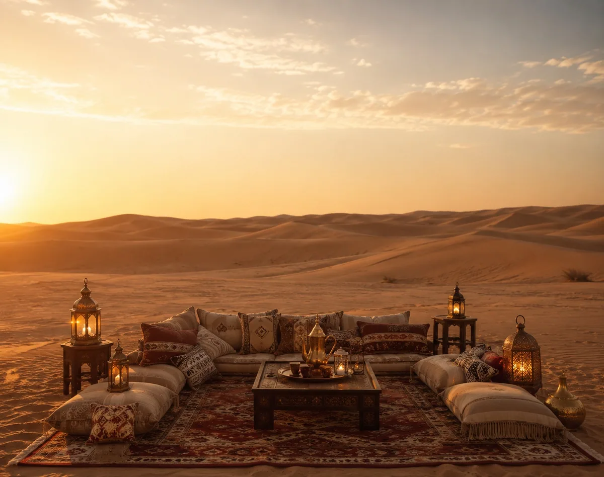 Desert experience at sunset